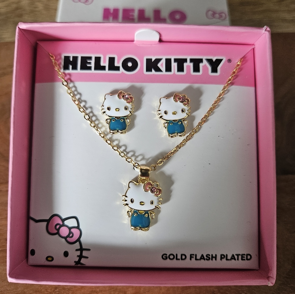 Hello kitty Necklace & Earrings Set